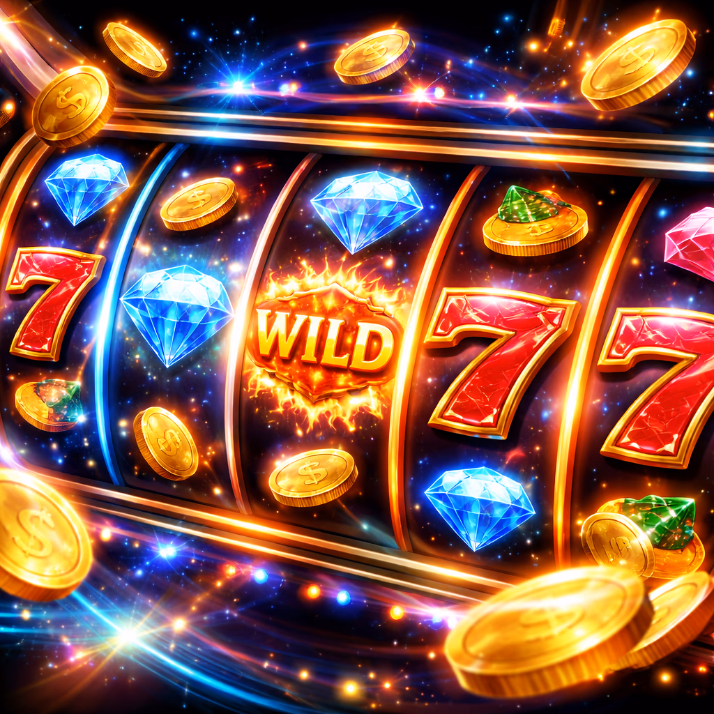 Bright digital slot interface displaying lucky sevens and cascading golden rewards symbolizing premium gameplay at FG66 Bangladesh
